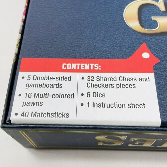 Cardinal Traditions 100 Game Gameboard Double Sided Chess Checker Family Holiday - Picture 7 of 12